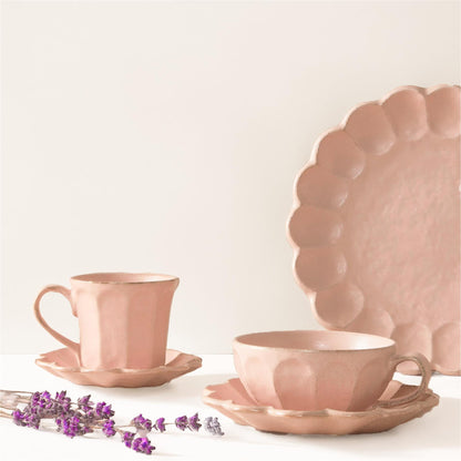Kaneko Kohyo Rinka Handmade Soup Cup with Saucer - Pink - ZenwareCrafts