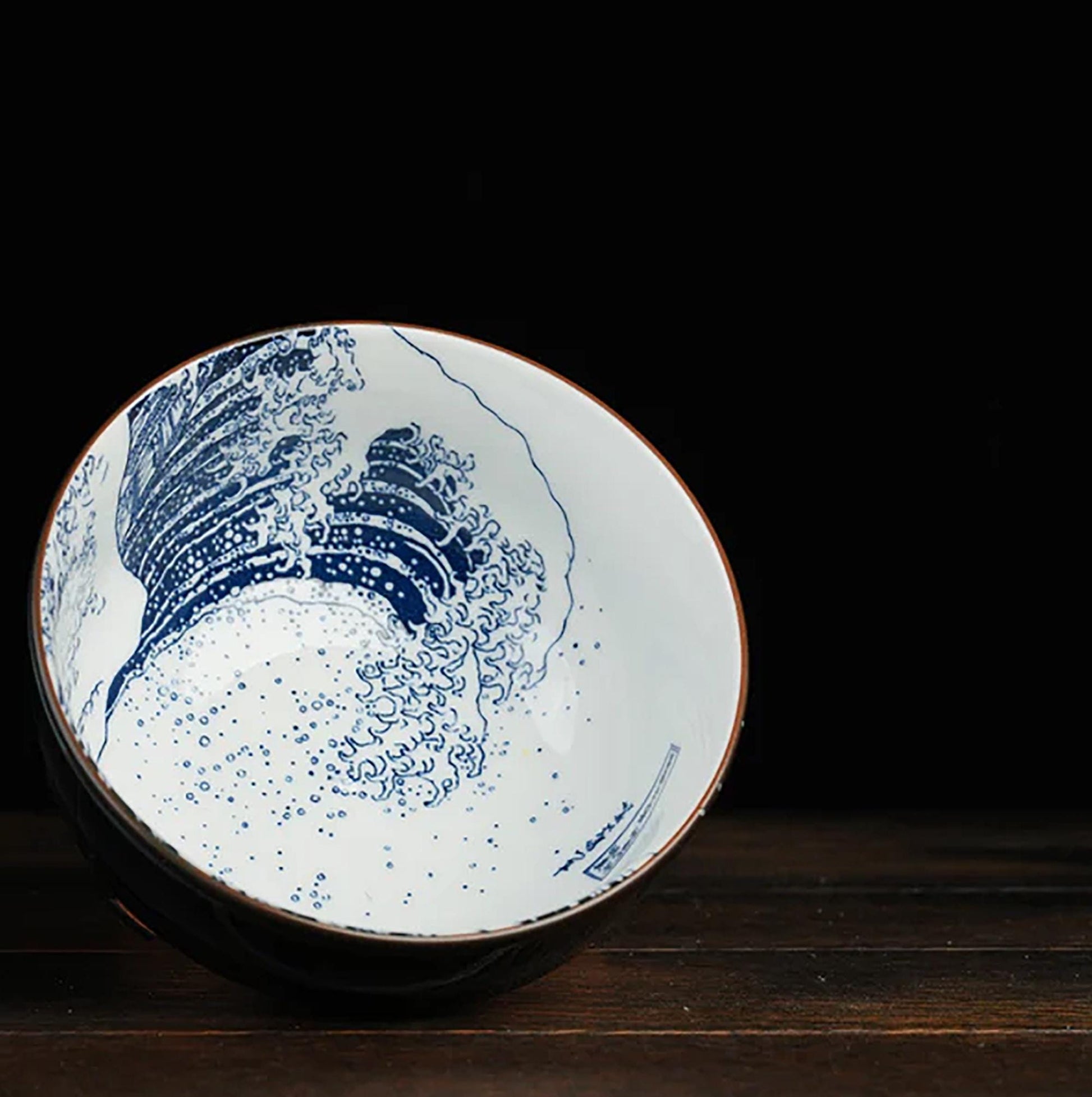 The Great Wave Mino Ware Porcelain Bowl - Small 4.9 in - ZenwareCrafts