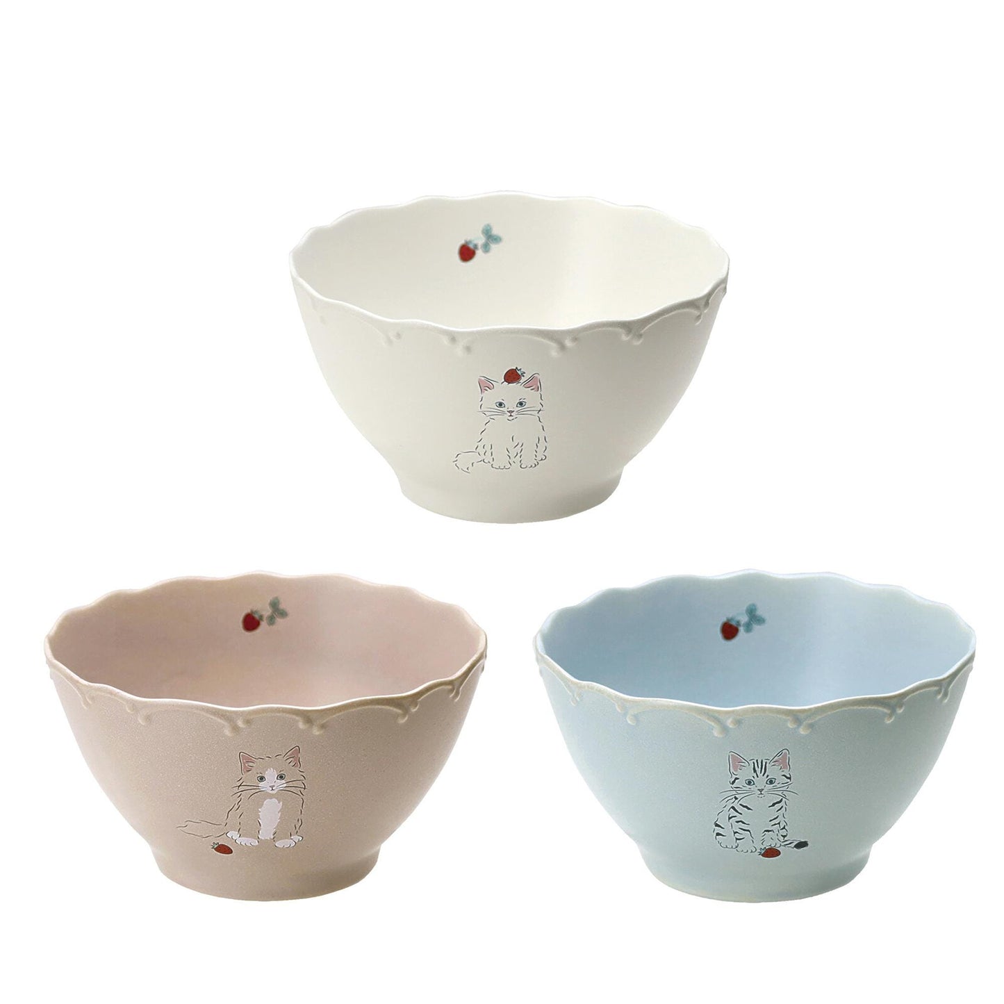 Trio Cat Eco-Friendly Recycled Clay Porcelain Bowl - ZenwareCrafts