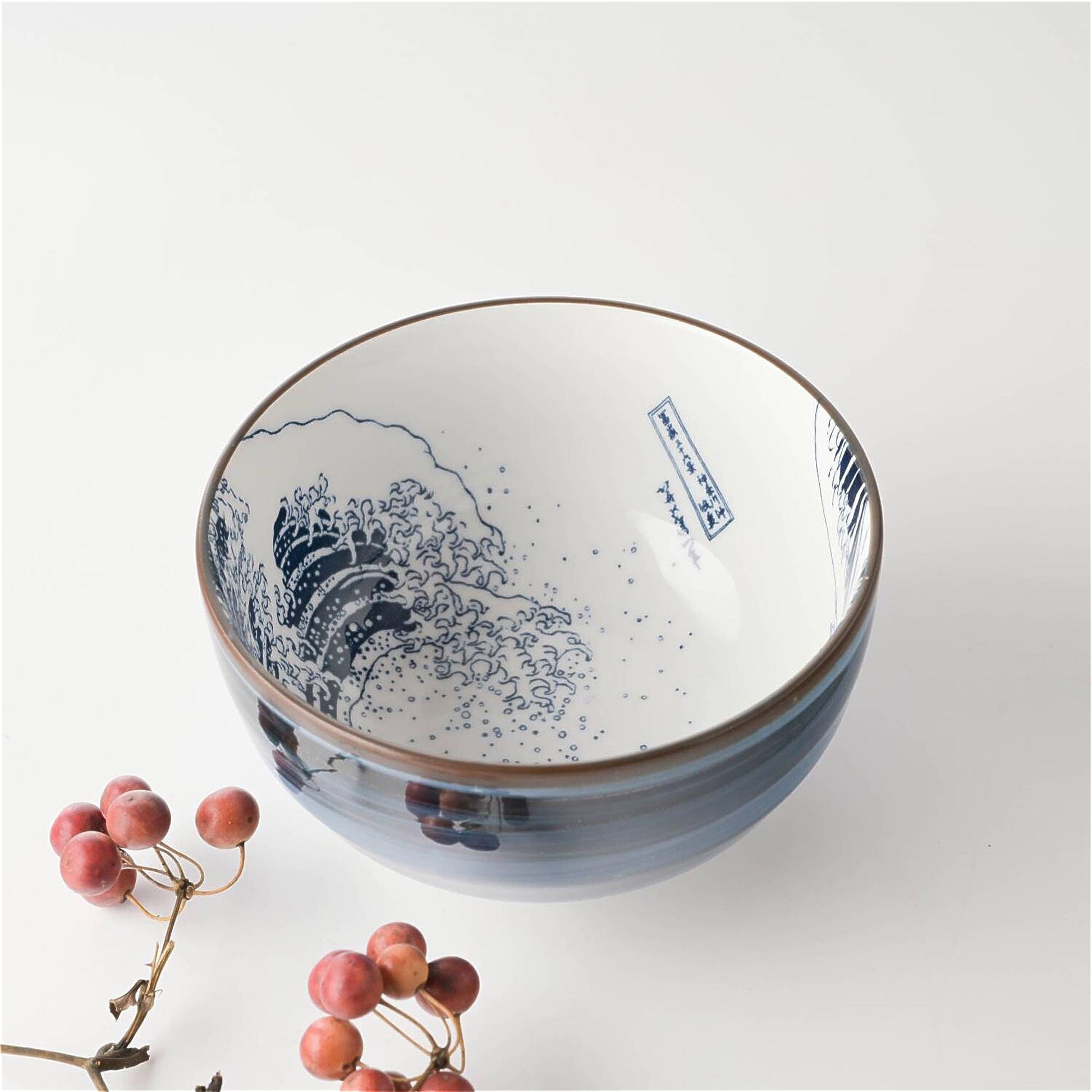 The Great Wave Mino Ware Porcelain Bowl - Small 4.9 in - ZenwareCrafts