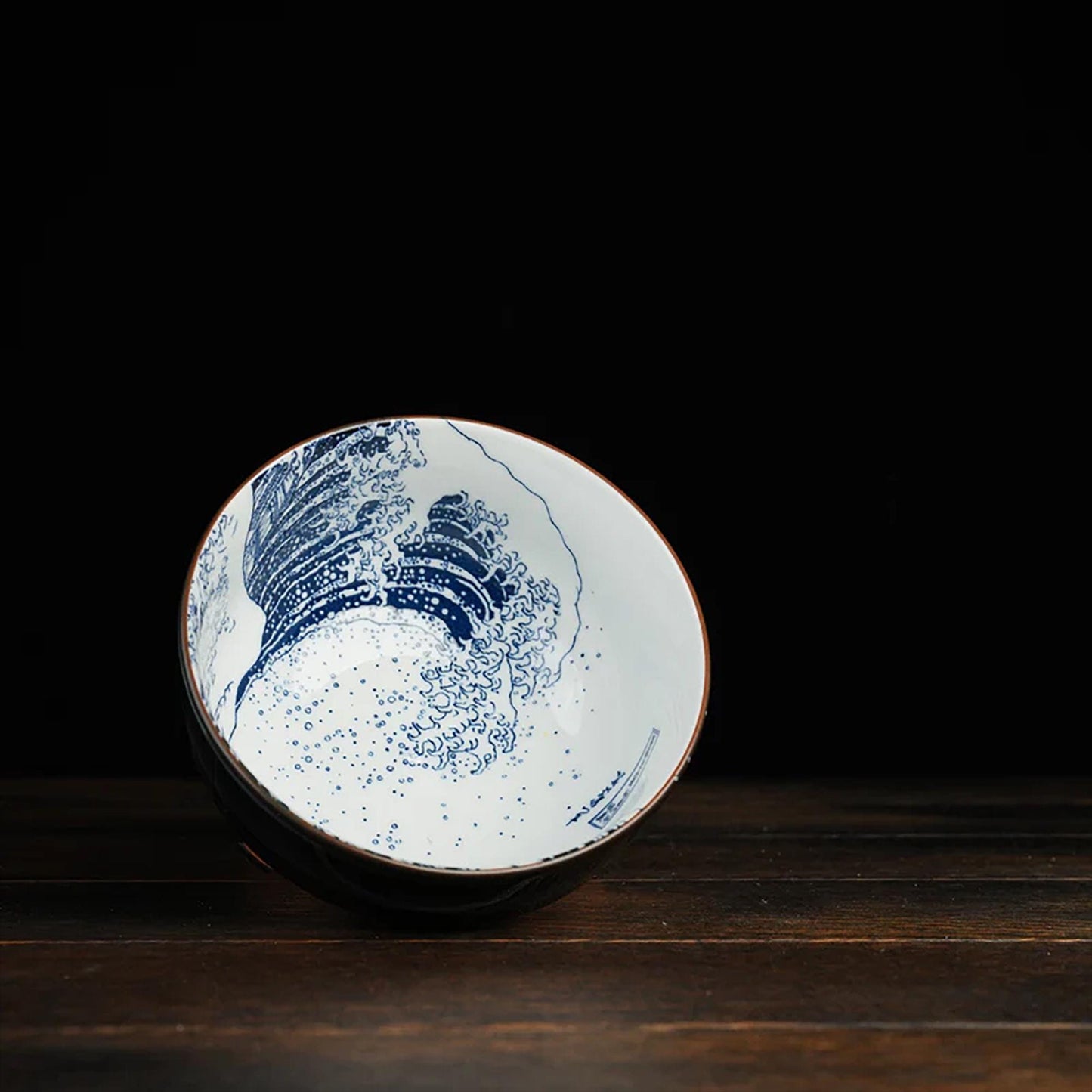 The Great Wave Mino Ware Porcelain Bowl - Small 4.9 in - ZenwareCrafts