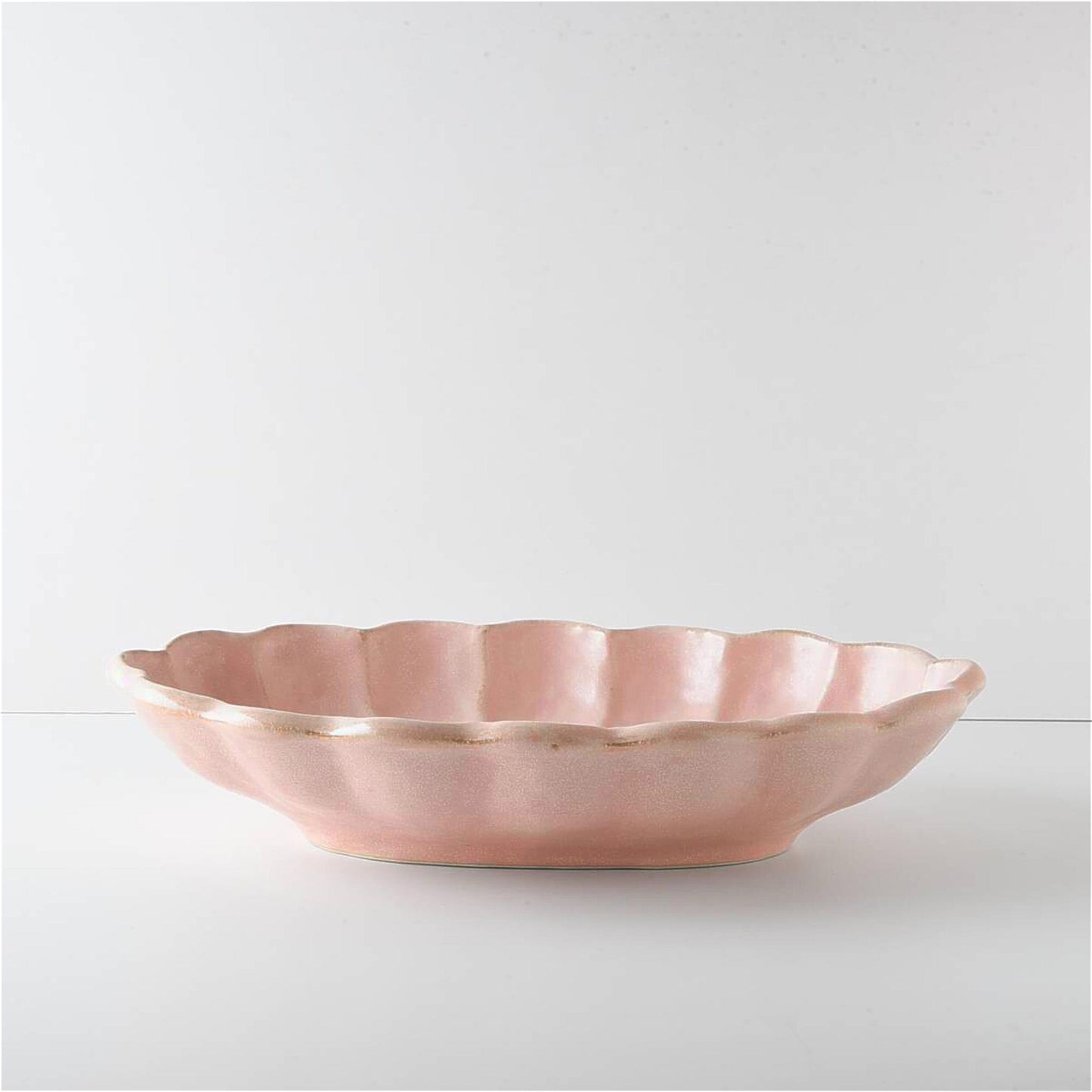 Kaneko Kohyo Rinka Handmade Oval Plate - Pink - ZenwareCrafts