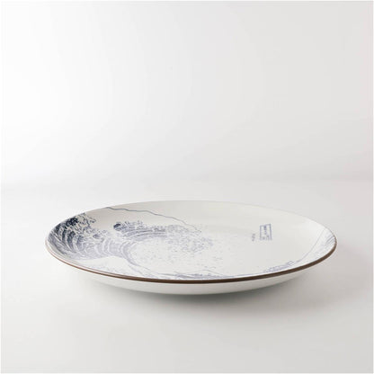 The Great Wave Mino Ware Porcelain Plate - Large 9.9 in - ZenwareCrafts