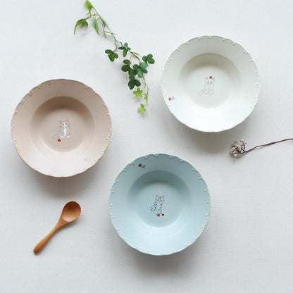 Trio Cat Eco-Friendly Recycled Clay Porcelain Pasta Plate - ZenwareCrafts