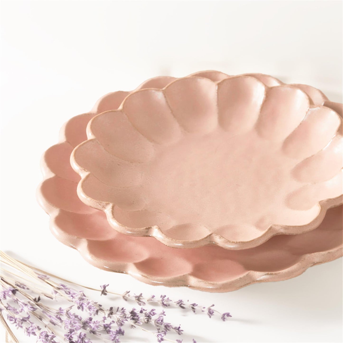 Kaneko Kohyo Rinka Handmade Plate Set - Pink - ZenwareCrafts
