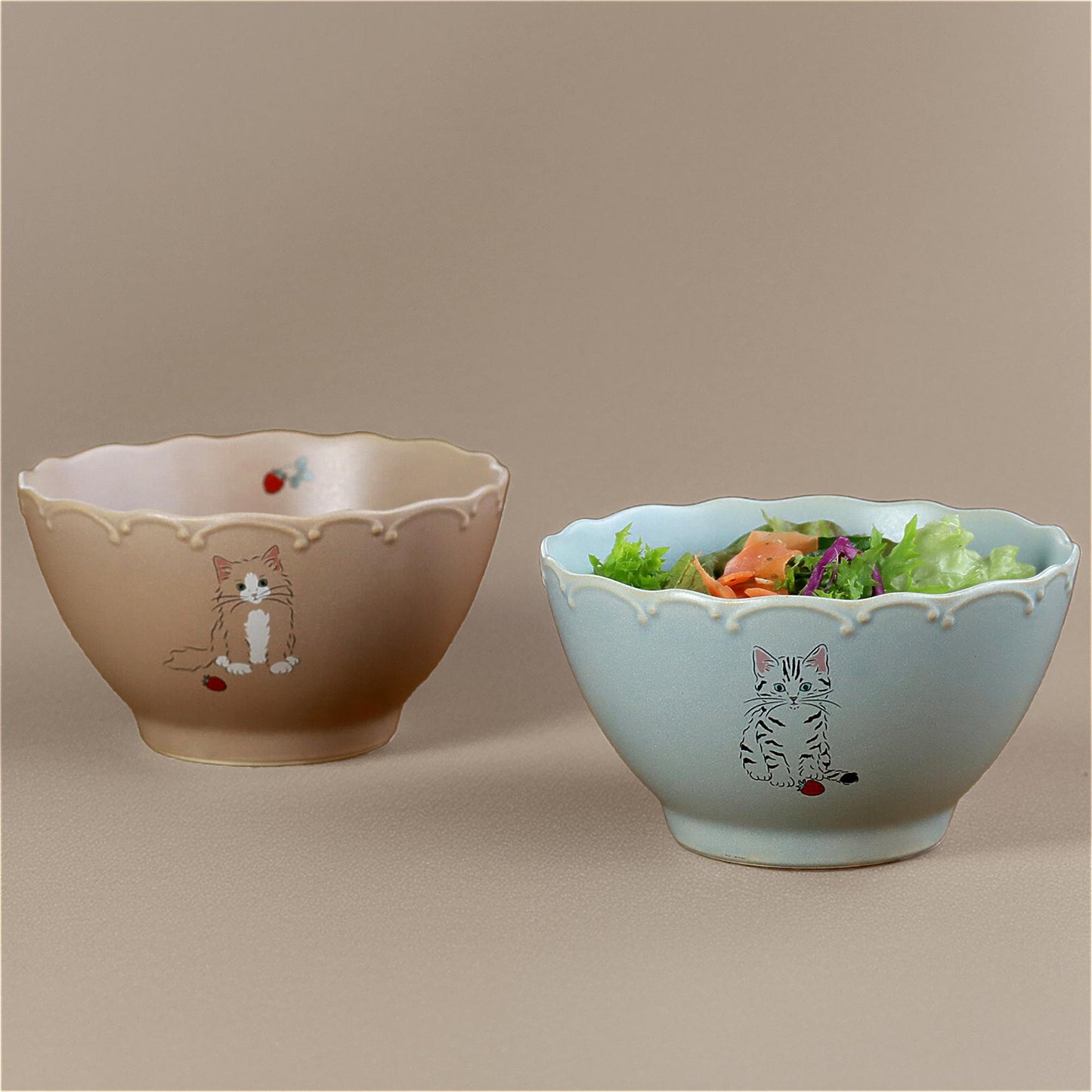 Trio Cat Eco-Friendly Recycled Clay Porcelain Bowl - ZenwareCrafts