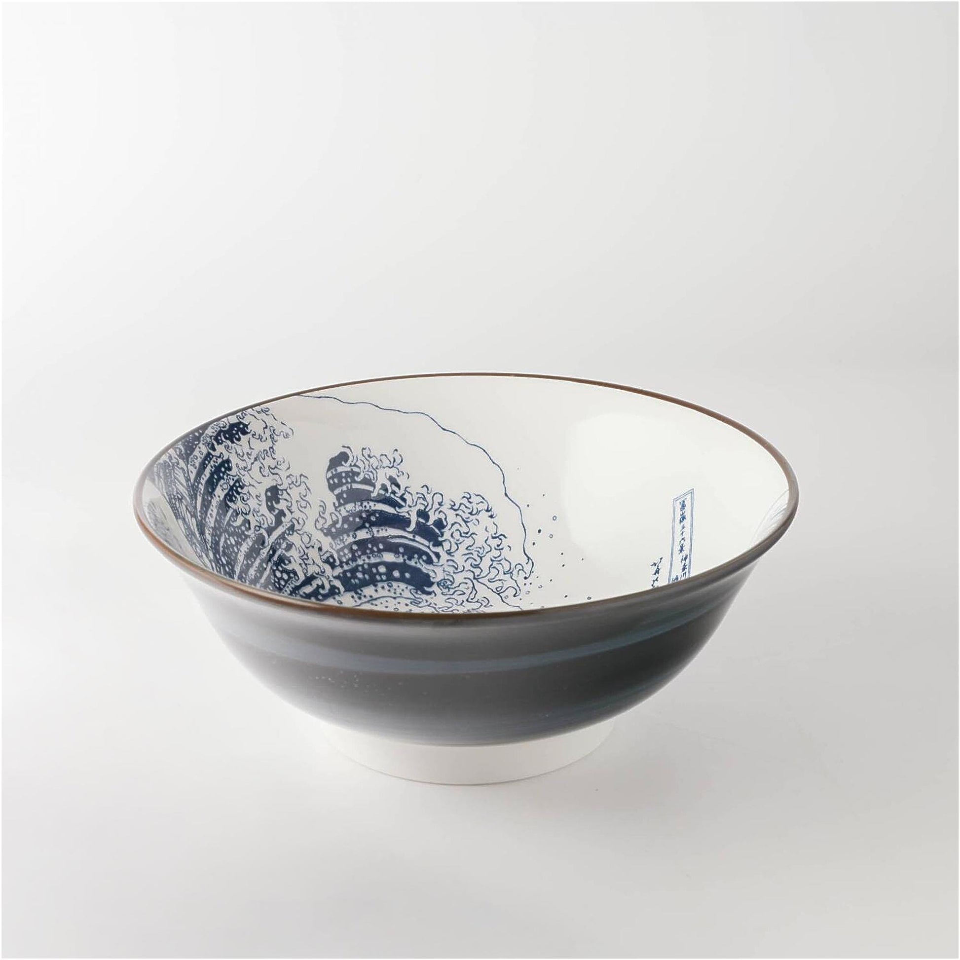 The Great Wave Mino Ware Porcelain Bowl - Large 8.2 in - ZenwareCrafts