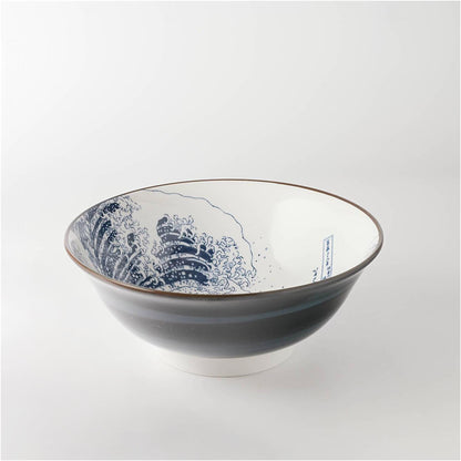 The Great Wave Mino Ware Porcelain Bowl - Large 8.2 in - ZenwareCrafts