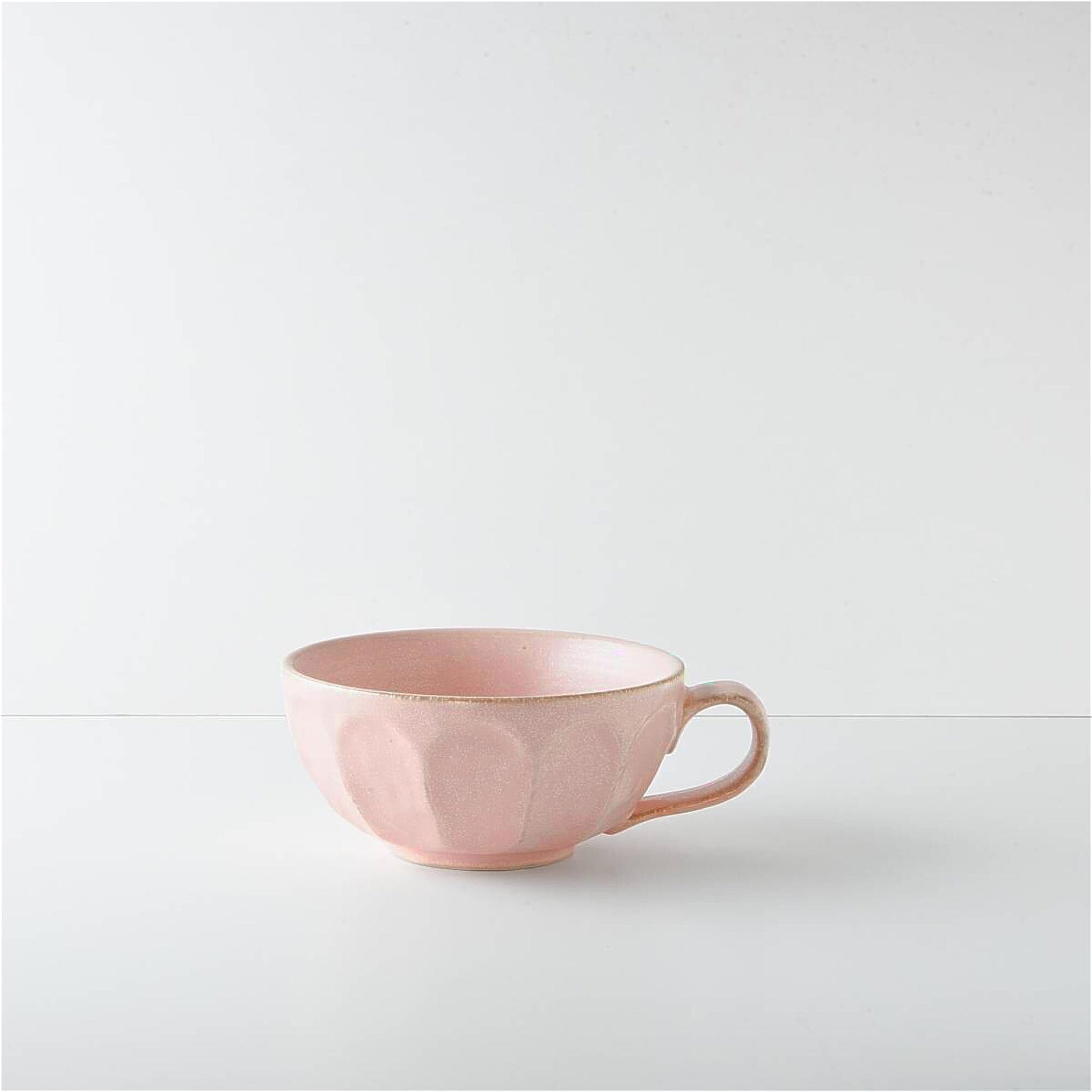 Kaneko Kohyo Rinka Handmade Soup Cup with Saucer - Pink - ZenwareCrafts