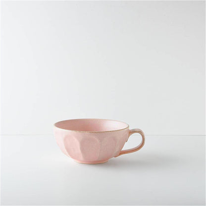 Kaneko Kohyo Rinka Handmade Soup Cup with Saucer - Pink - ZenwareCrafts