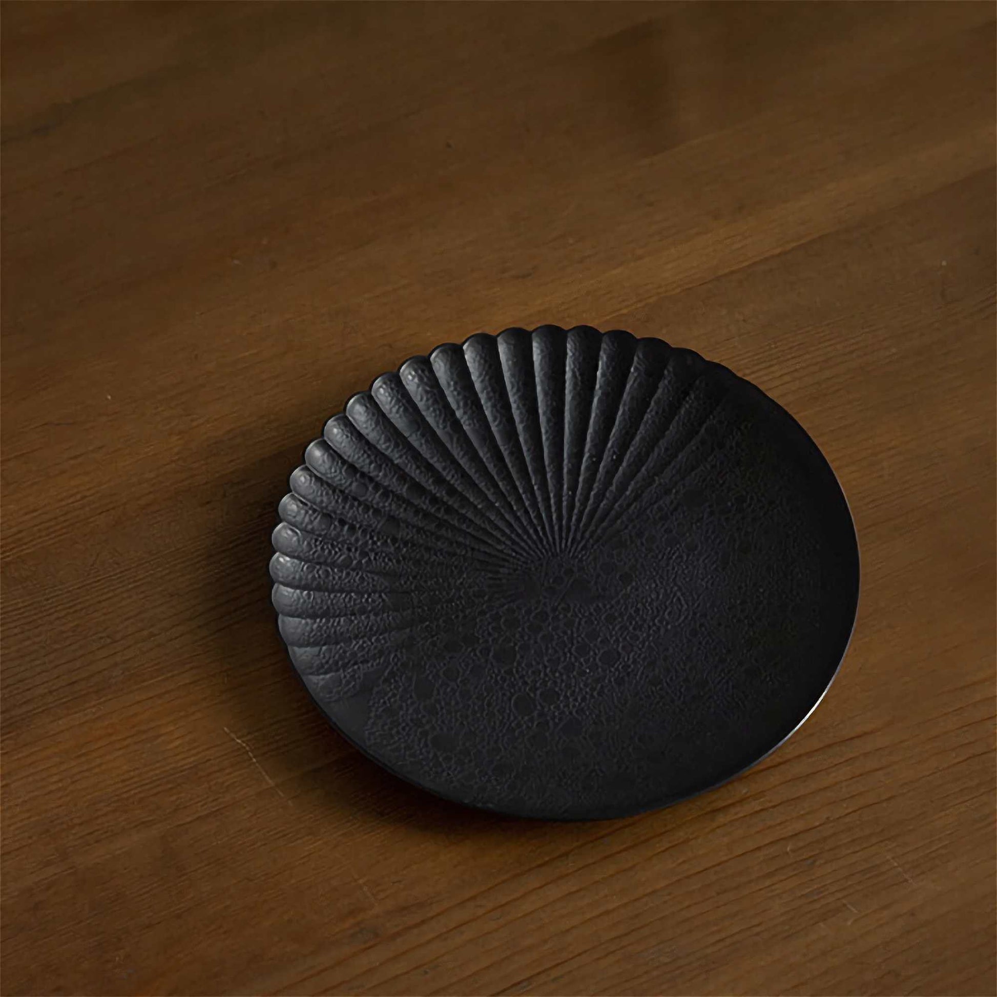 Ocean Bubble Handmade Plate - Small 6.3 in Black - ZenwareCrafts