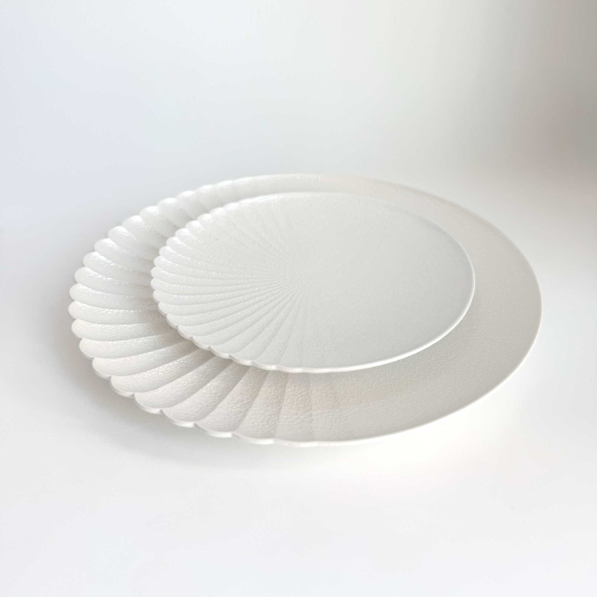 Ocean Bubble Handmade Plate Set - White - ZenwareCrafts
