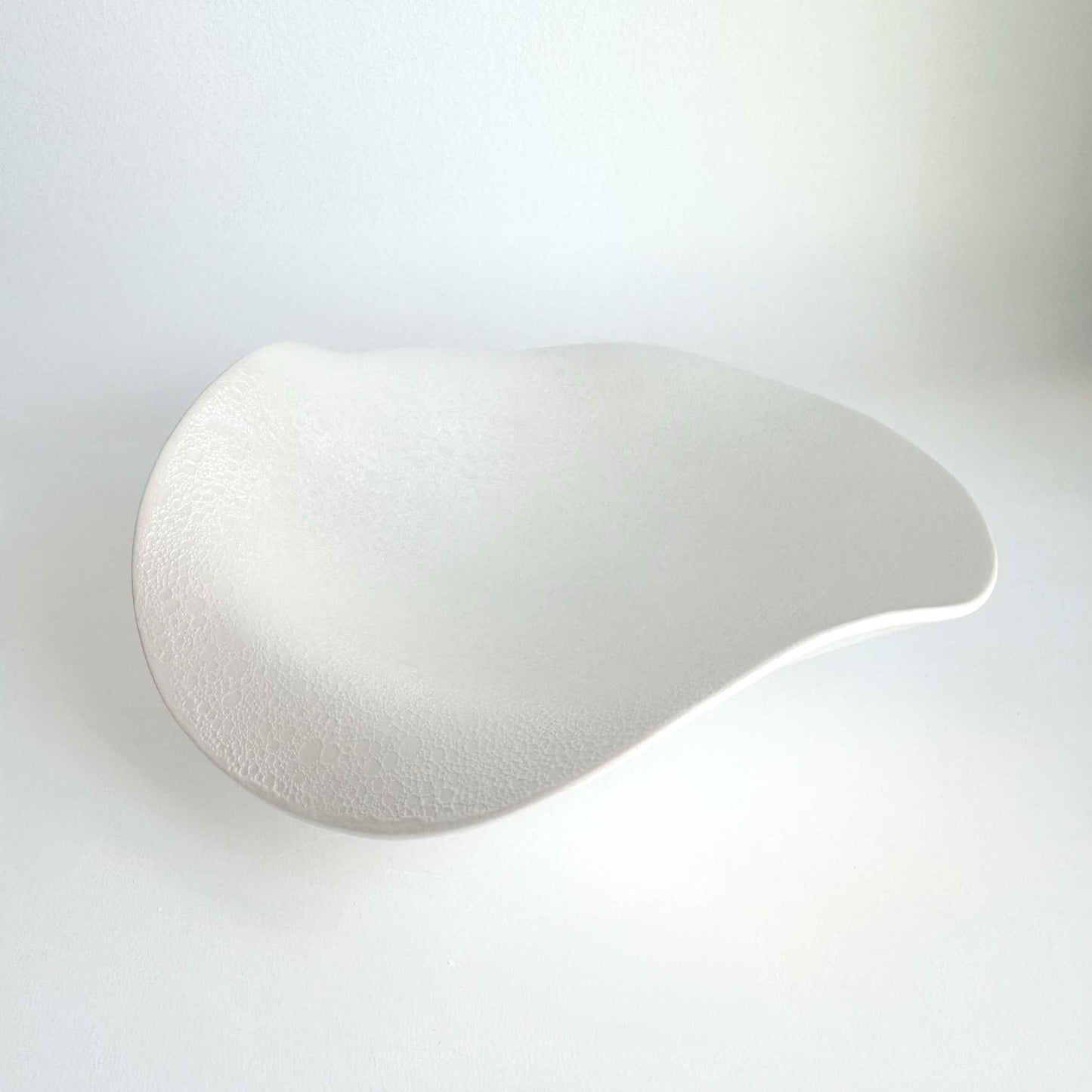 Ocean Bubble Handmade Curvy Bowl - White - ZenwareCrafts