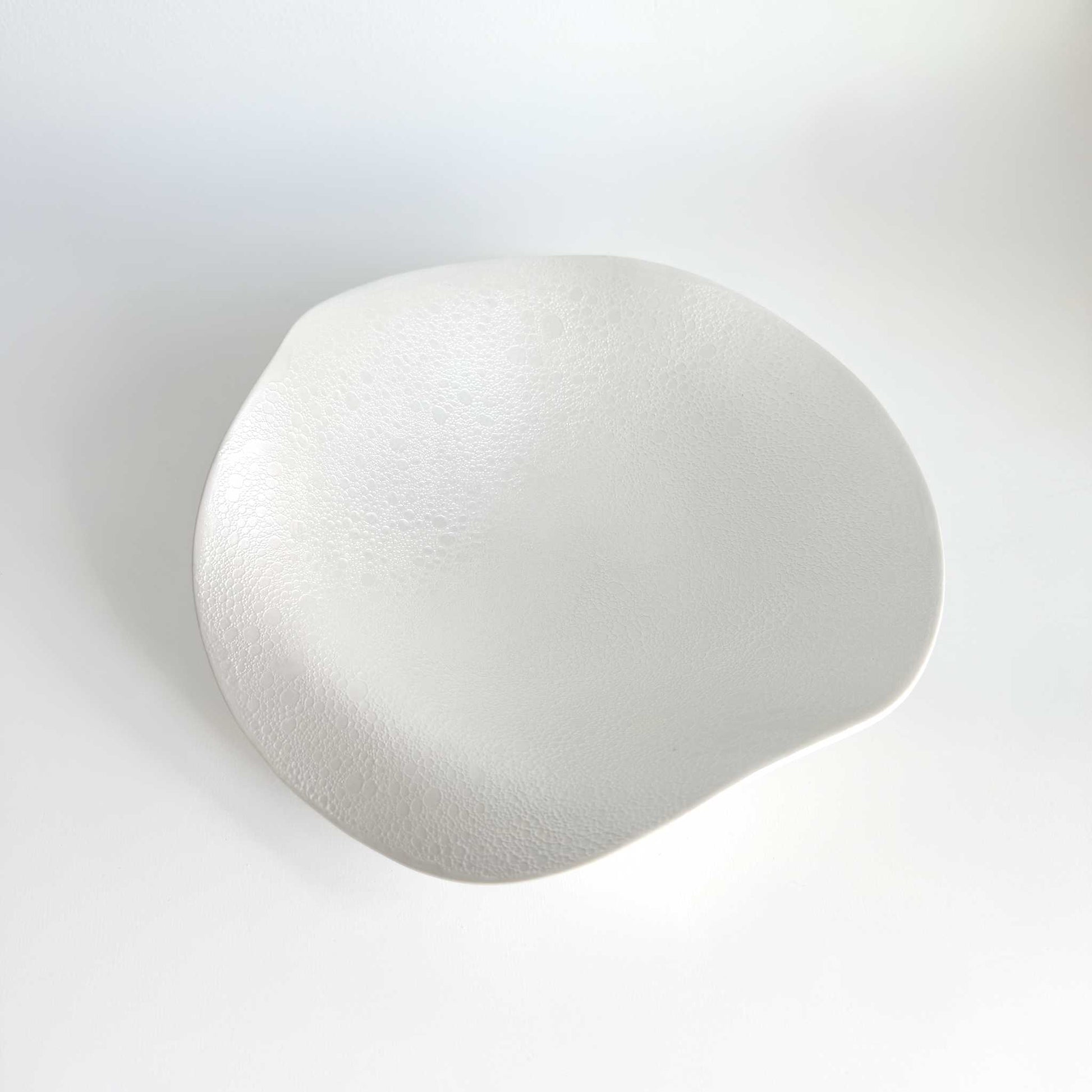 Ocean Bubble Handmade Curvy Bowl - White - ZenwareCrafts