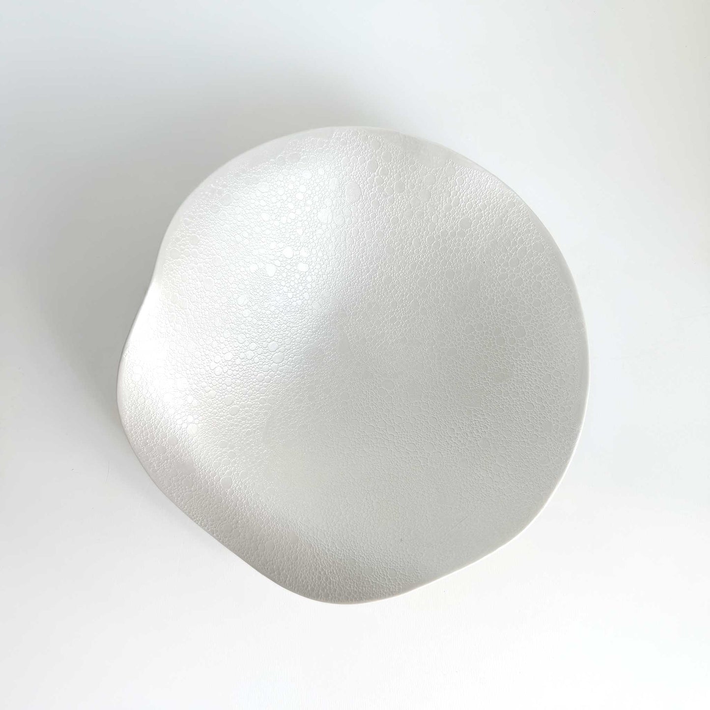Ocean Bubble Handmade Curvy Bowl - White - ZenwareCrafts