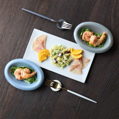 Matte Hasami Ware Handmade Rectangle Plate - ZenwareCrafts
