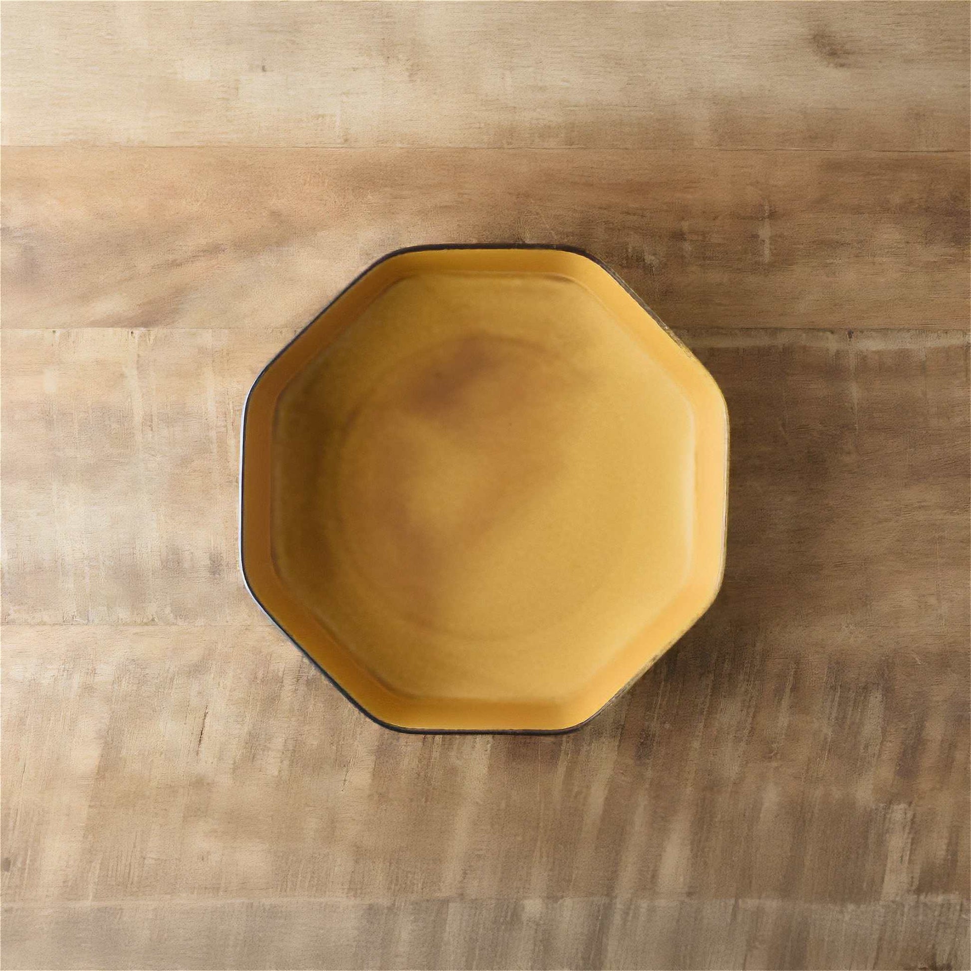 Tsudoi Octagon Mustard Serving Bowl by Rina Ono - ZenwareCrafts