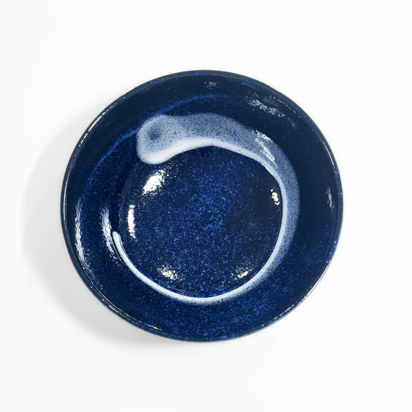 A dark blue, speckled glaze Mino Ware Porcelain Ramen Bowl, evoking a sense of traditional Japanese design.
