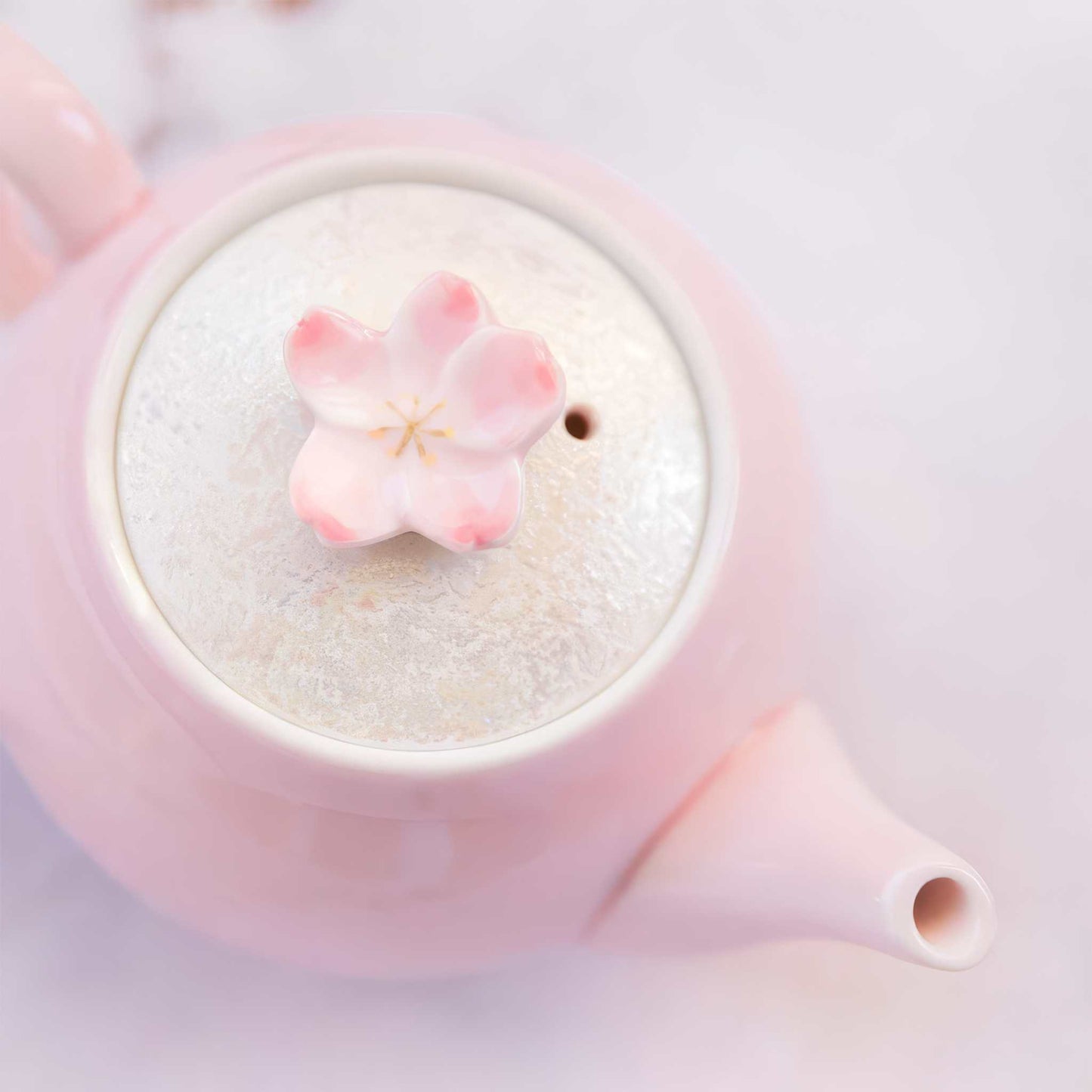 Cherry Blossom Handmade Western Teapot - Pink - ZenwareCrafts