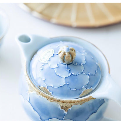 Peony Arita Ware Handmade Teapot and Cup Set - ZenwareCrafts
