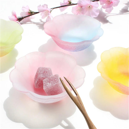 Sakura Sake Glass/Side Dish Collection - Multi Color Cherry Blossom - ZenwareCrafts