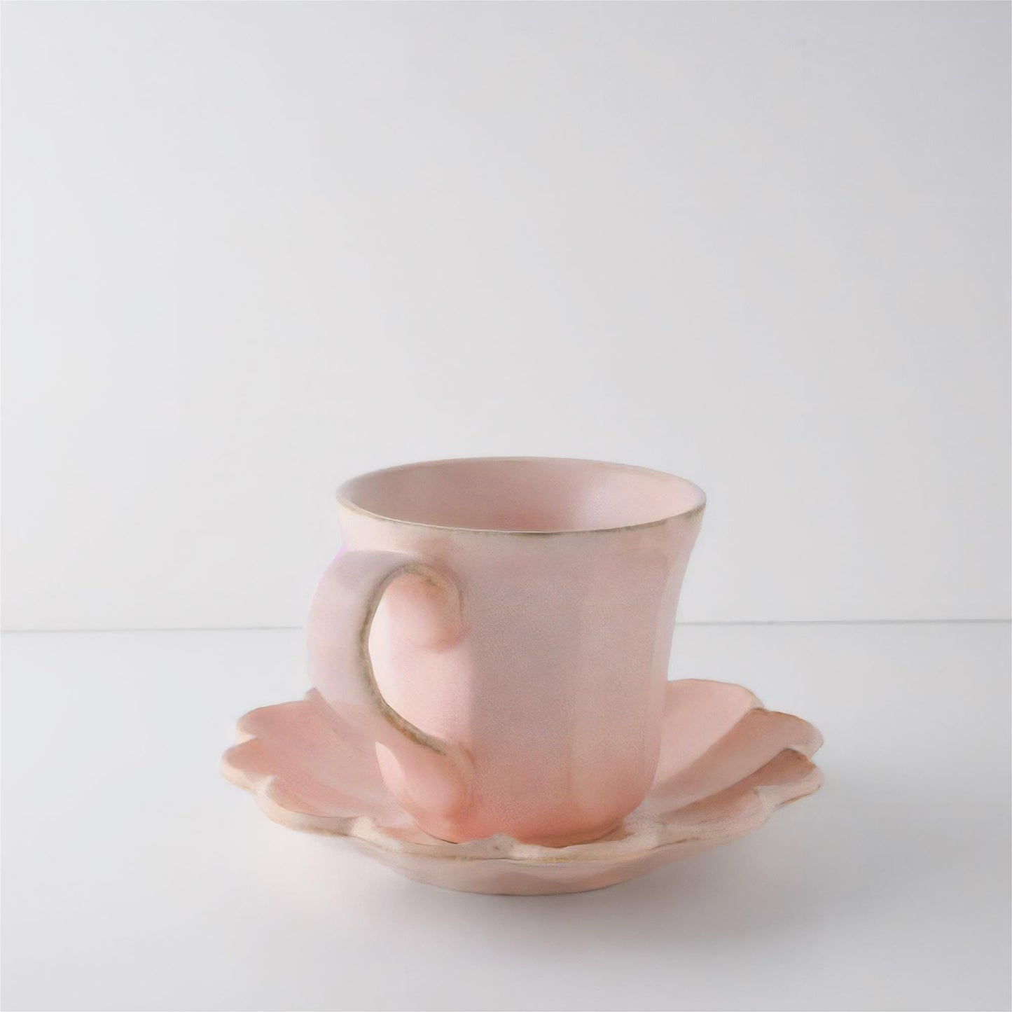 Kaneko Kohyo Rinka Handmade Mug with Saucer - Pink - ZenwareCrafts