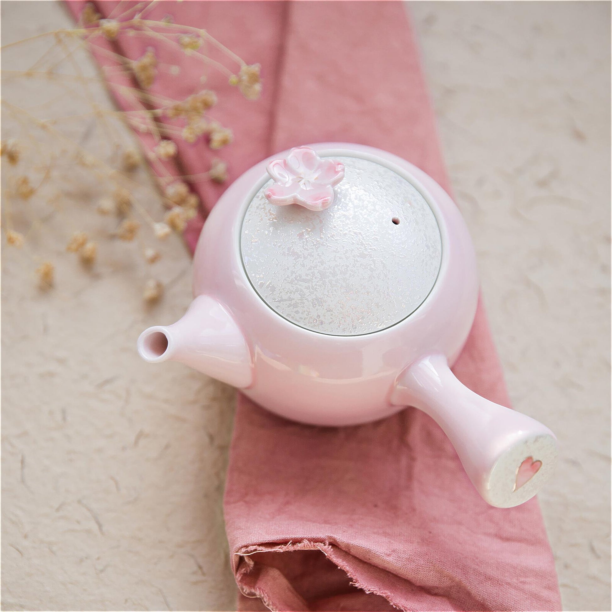 Cherry Blossom Handmade Teapot and Cup Set -  Pink - ZenwareCrafts