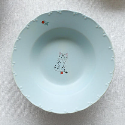 Trio Cat Eco-Friendly Recycled Clay Porcelain Pasta Plate - ZenwareCrafts