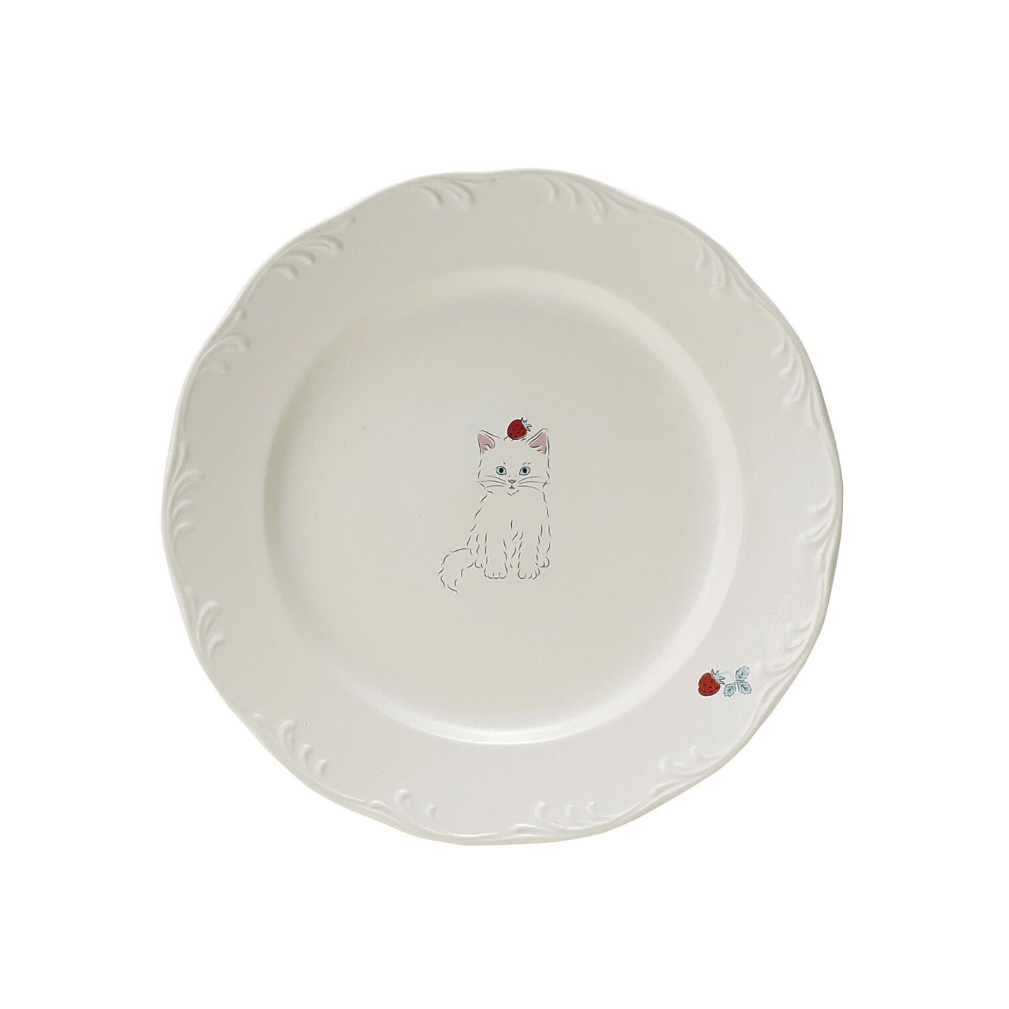 Trio Cat Eco-Friendly Recycled Clay Porcelain Plate - Large 7.9 in - ZenwareCrafts