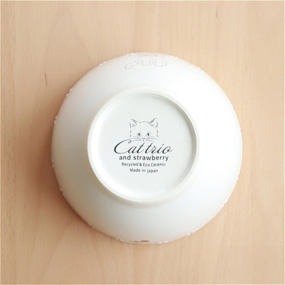 Trio Cat Eco-Friendly Recycled Clay Porcelain Bowl - ZenwareCrafts
