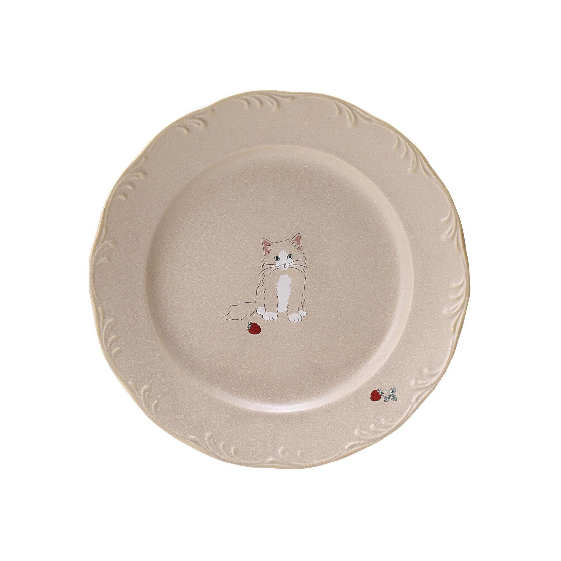 Trio Cat Eco-Friendly Recycled Clay Porcelain Plate - Large 7.9 in - ZenwareCrafts