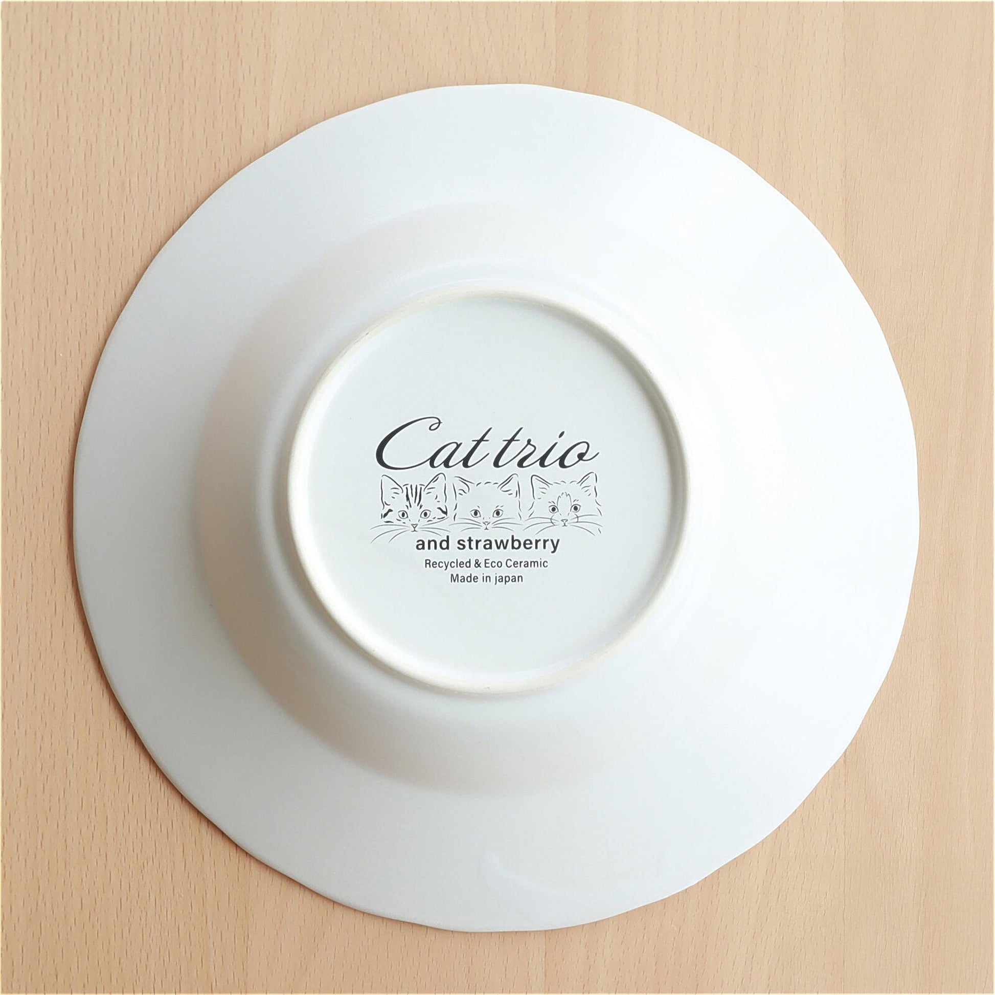 Trio Cat Eco-Friendly Recycled Clay Porcelain Pasta Plate - ZenwareCrafts