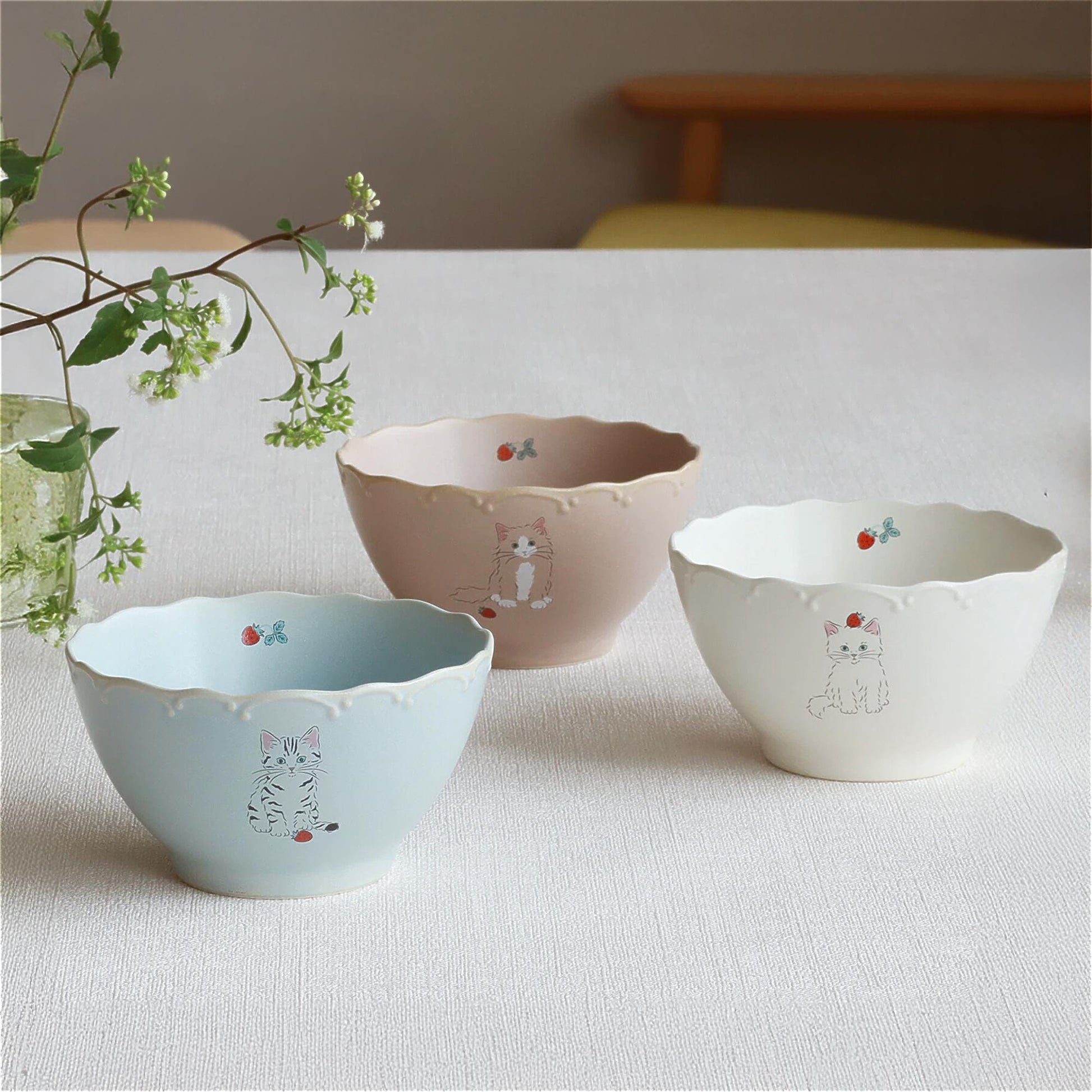Trio Cat Eco-Friendly Recycled Clay Porcelain Bowl - ZenwareCrafts