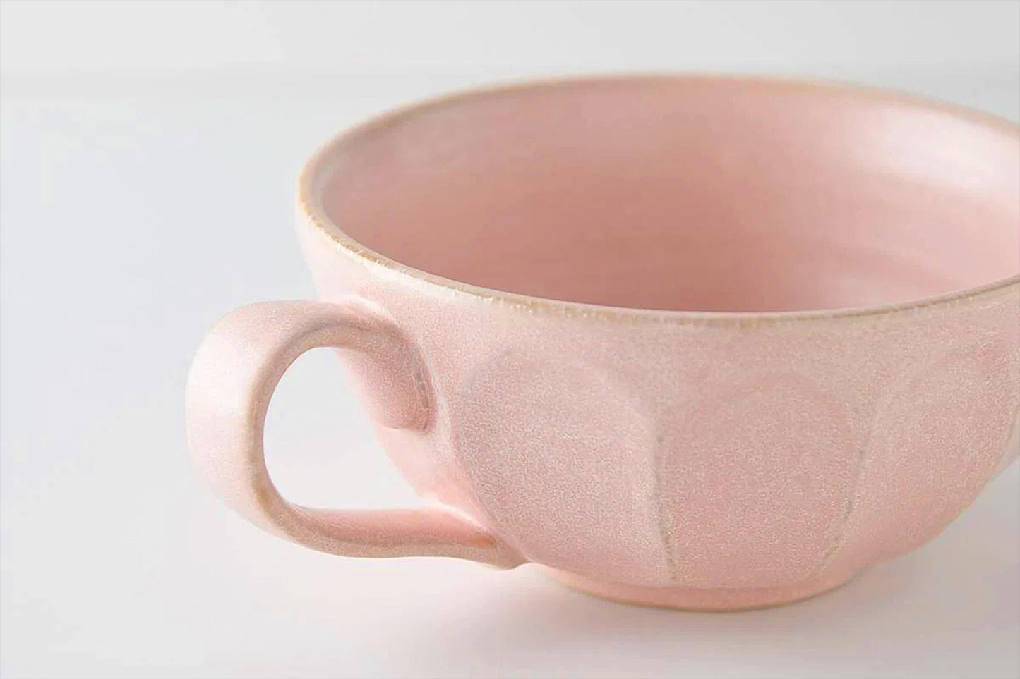 Kaneko Kohyo Rinka Handmade Soup Cup with Saucer - Pink - ZenwareCrafts