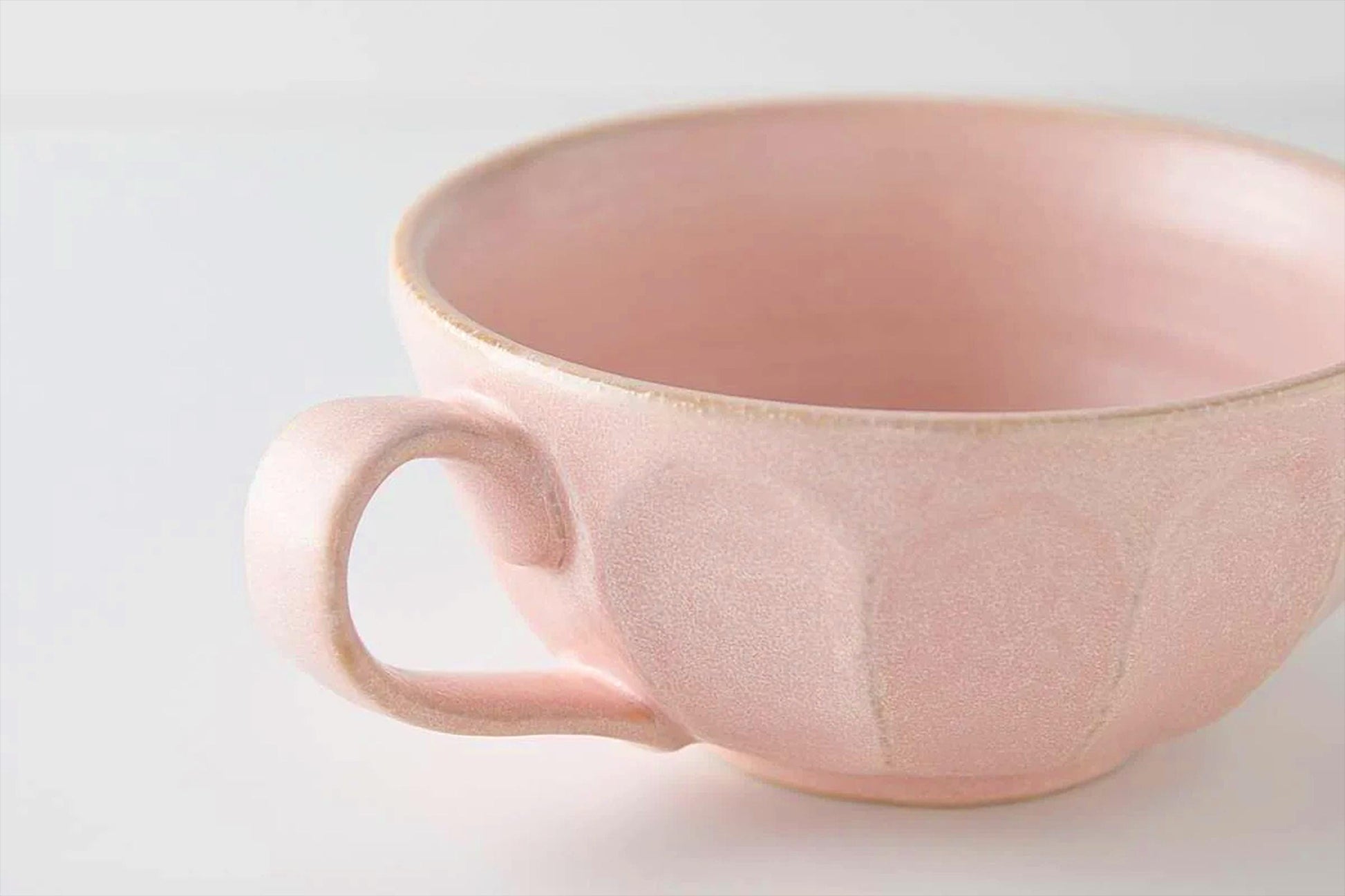 Kaneko Kohyo Rinka Handmade Soup Cup with Saucer - Pink - ZenwareCrafts