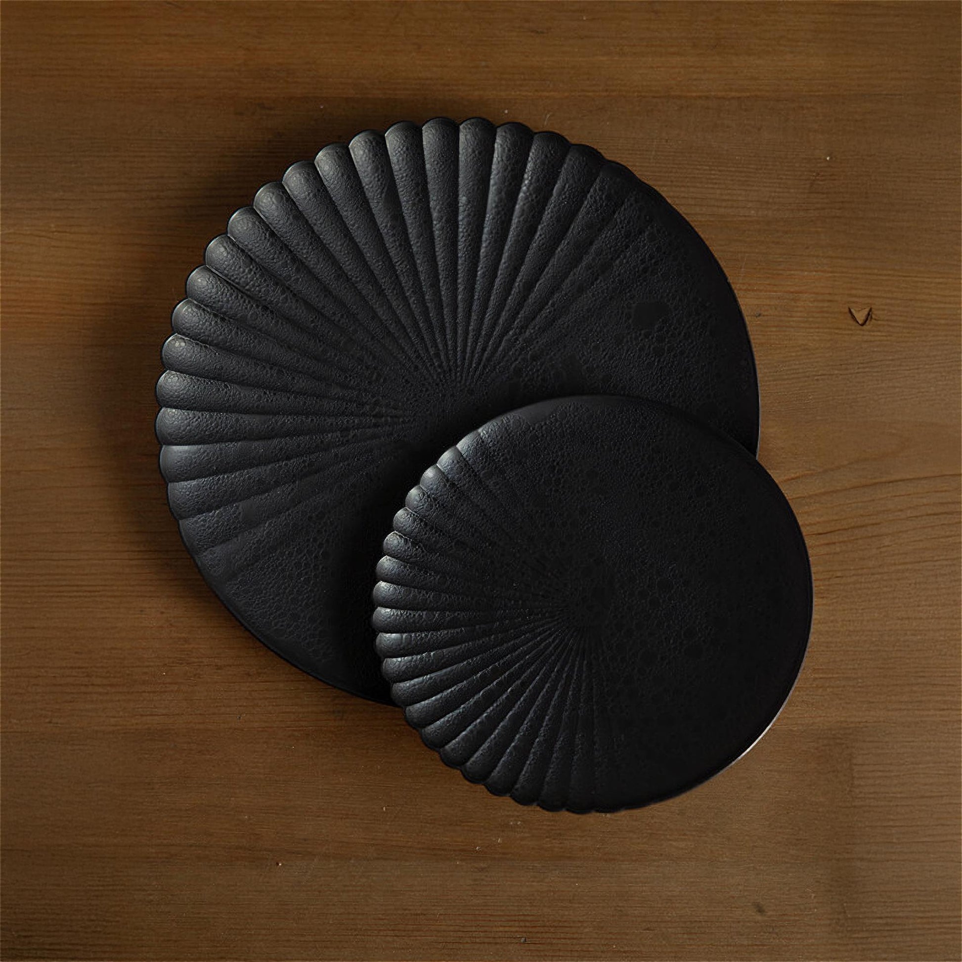 Ocean Bubble Handmade Plate Set - Black - ZenwareCrafts