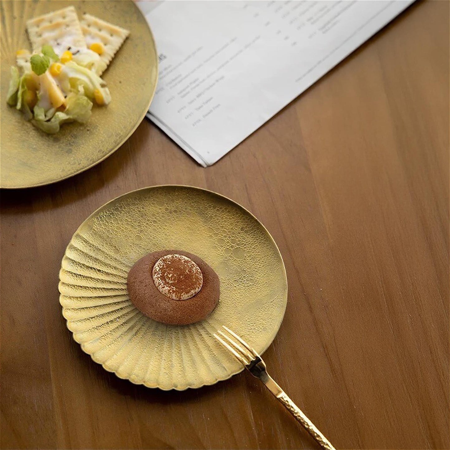 Ocean Bubble Handmade Plate - Small 6.3 in Gold - ZenwareCrafts