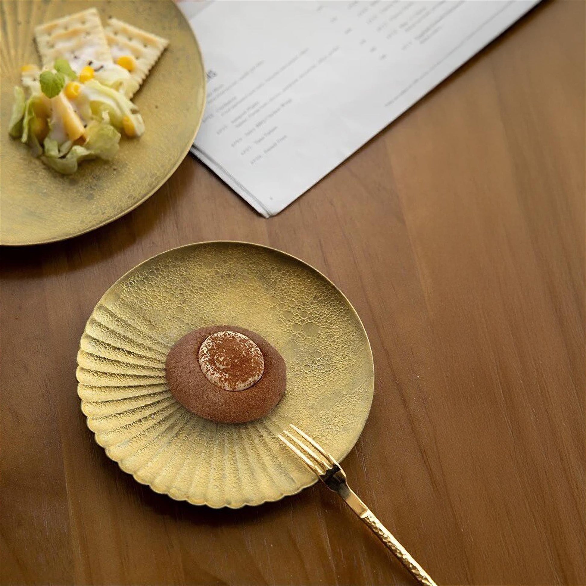 Ocean Bubble Handmade Plate - Small 6.3 in Gold - ZenwareCrafts