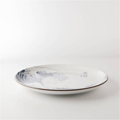 The Great Wave Mino Ware Porcelain Plate - Large 9.9 in - ZenwareCrafts