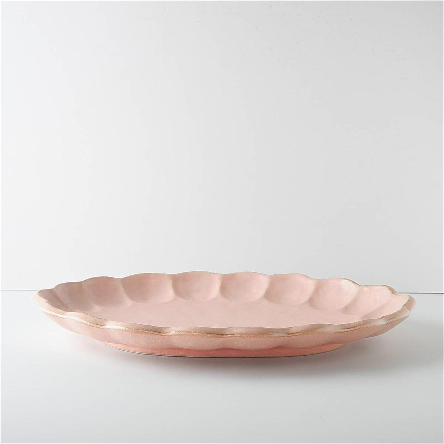 Kaneko Kohyo Rinka Handmade Oval Plate - Pink - ZenwareCrafts