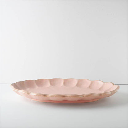 Kaneko Kohyo Rinka Handmade Oval Plate - Pink - ZenwareCrafts