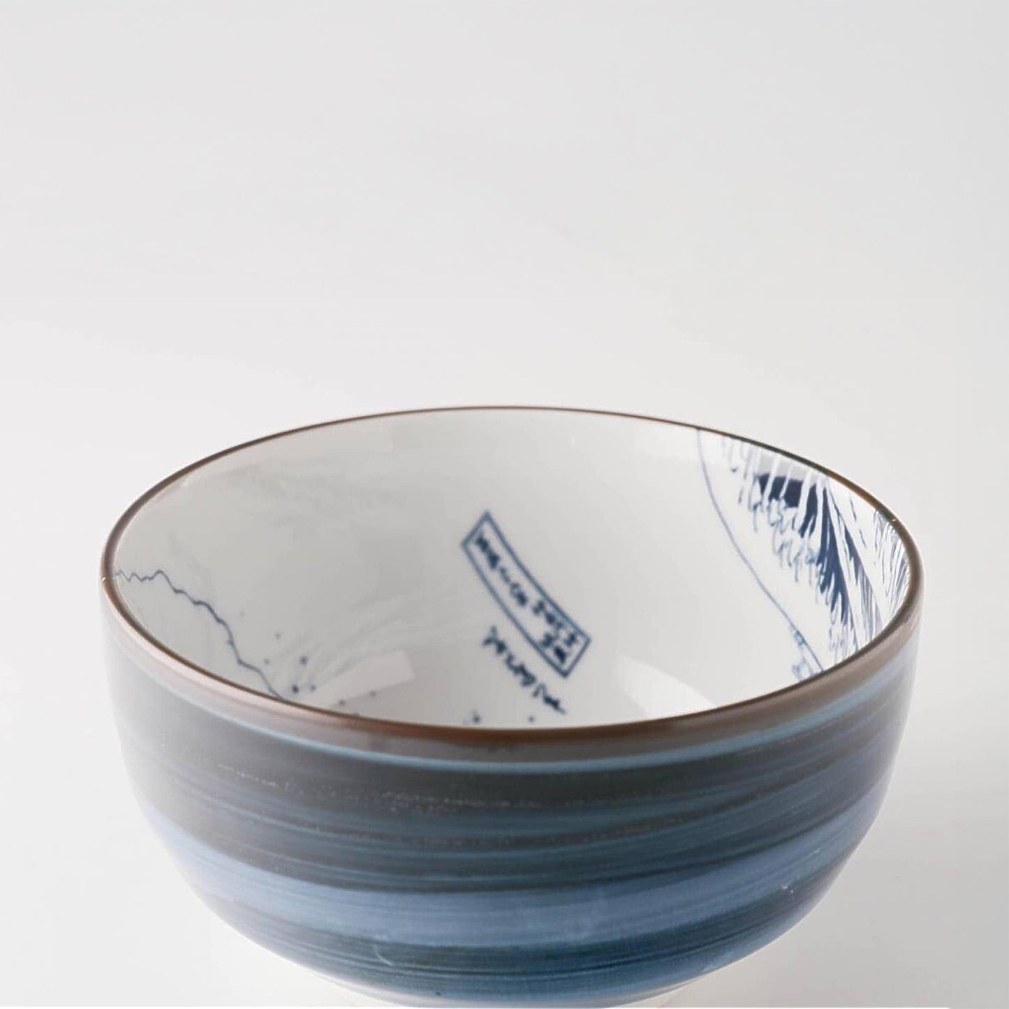 The Great Wave Mino Ware Porcelain Bowl - Small 4.9 in - ZenwareCrafts