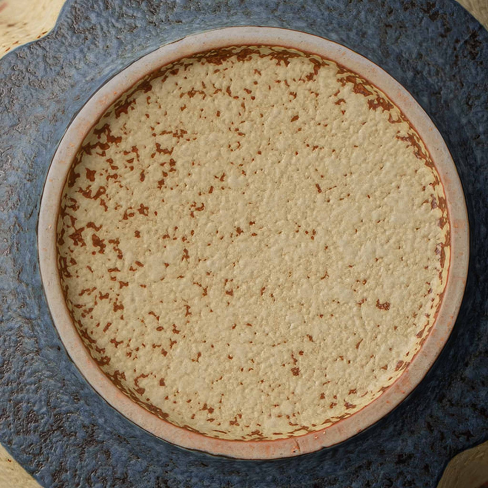 Handmade blue and white flint red matcha bowl set with accessories, featuring a unique blend of artistry and earthy elements.